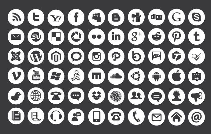 Ícones de mídia social plana Ícones de mídia social plana