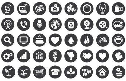 Iconos planos de tecnología ecológica Iconos planos de tecnología ecológica