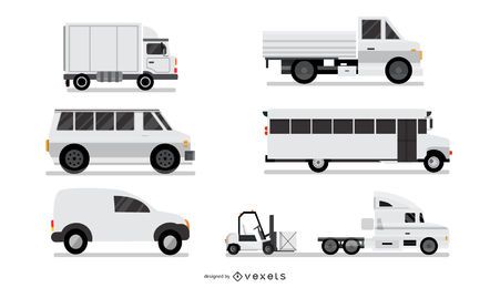 White Industrial Vehicles Set White Industrial Vehicles Set