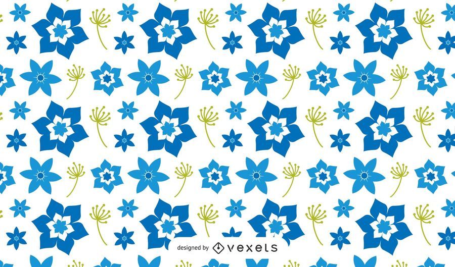 Blue Floral Pattern Design Blue Floral Pattern Design