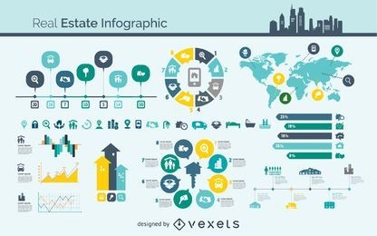 Vector de infografía inmobiliaria