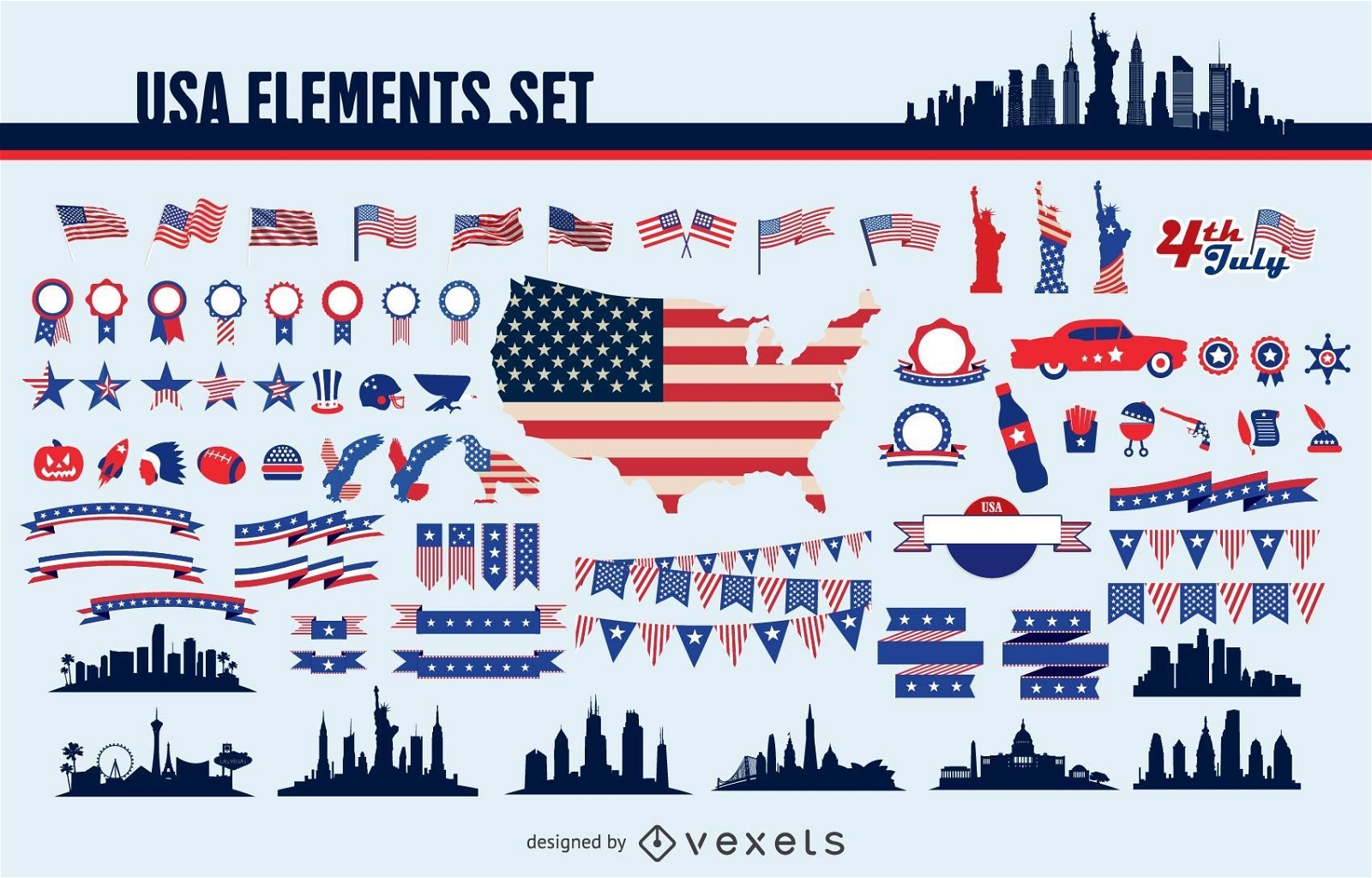 Conjunto de elementos de Estados Unidos