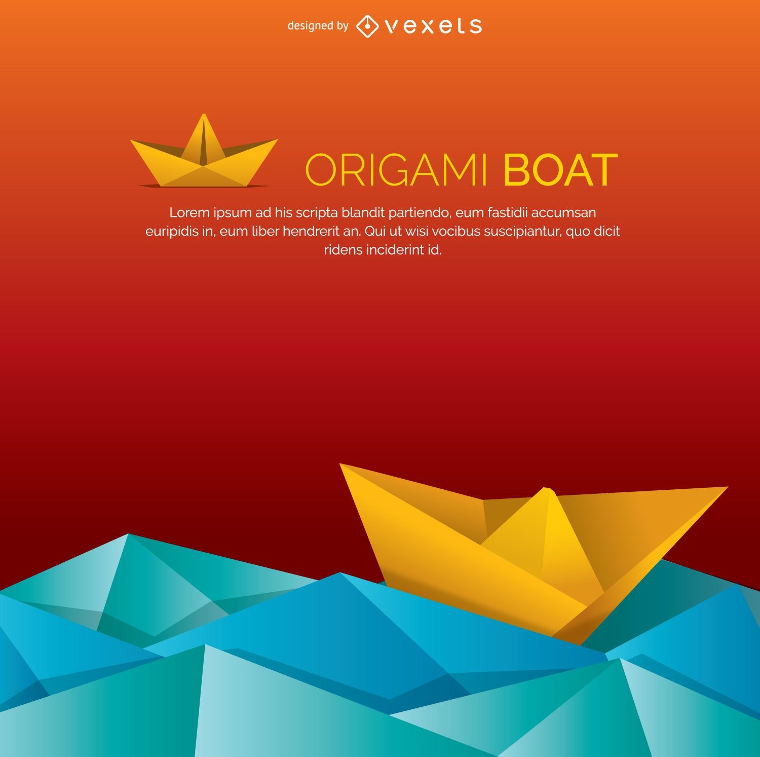 Barco de Origami e água
