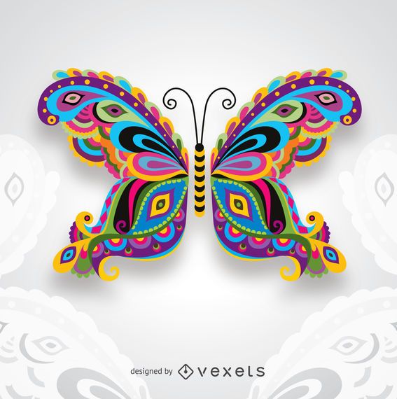 b951def9a414042076088f3b3bc5107f creative colorful artistic butterfly for cards congratulations wedding invitations and more