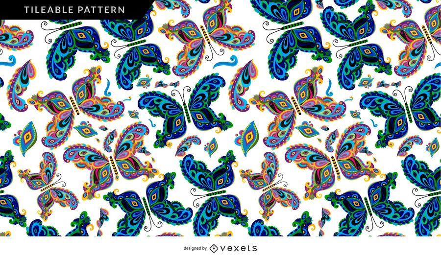 Seamless Butterfly Pattern Background Design Seamless Butterfly Pattern Background Design