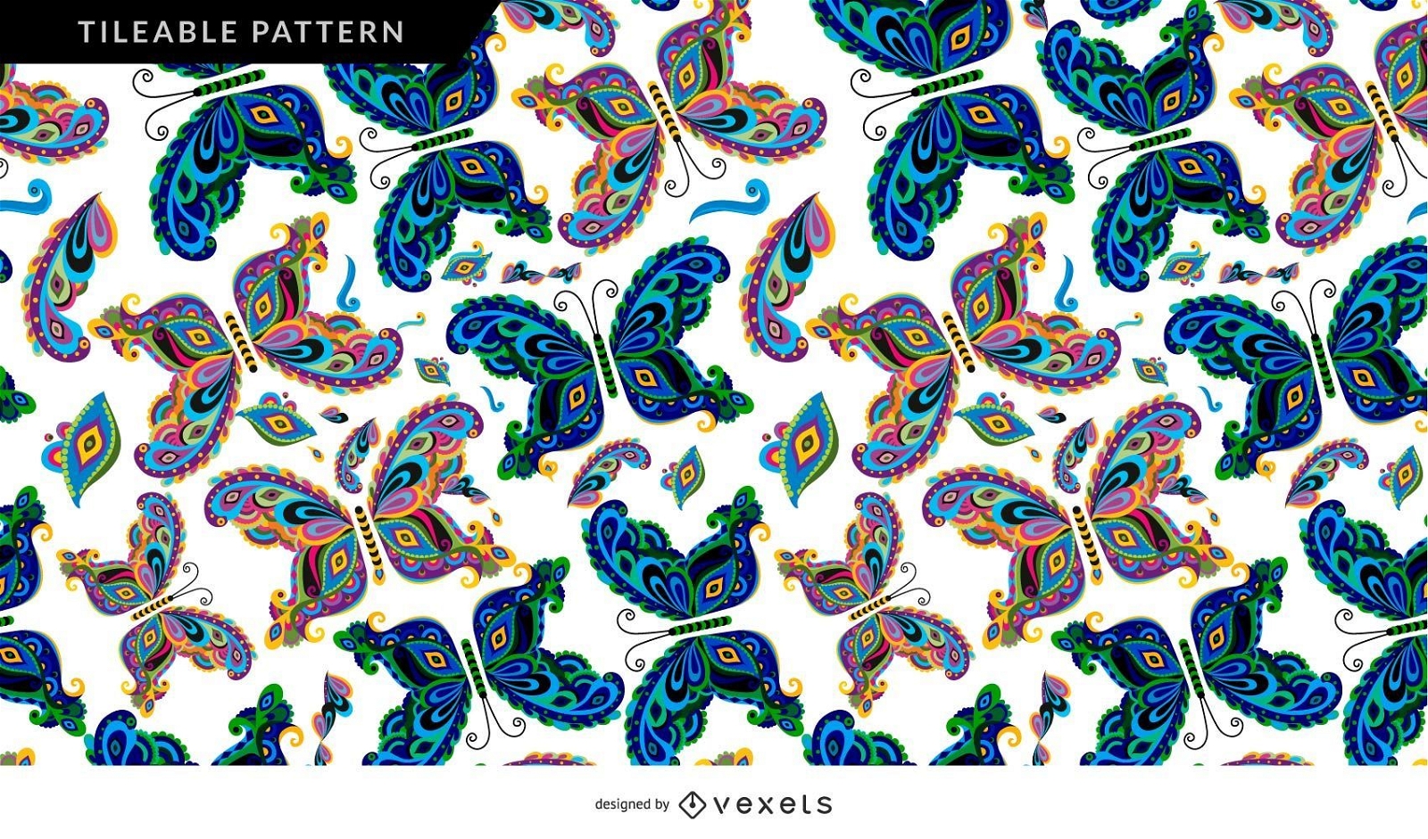 Seamless Butterfly Pattern Background Design 