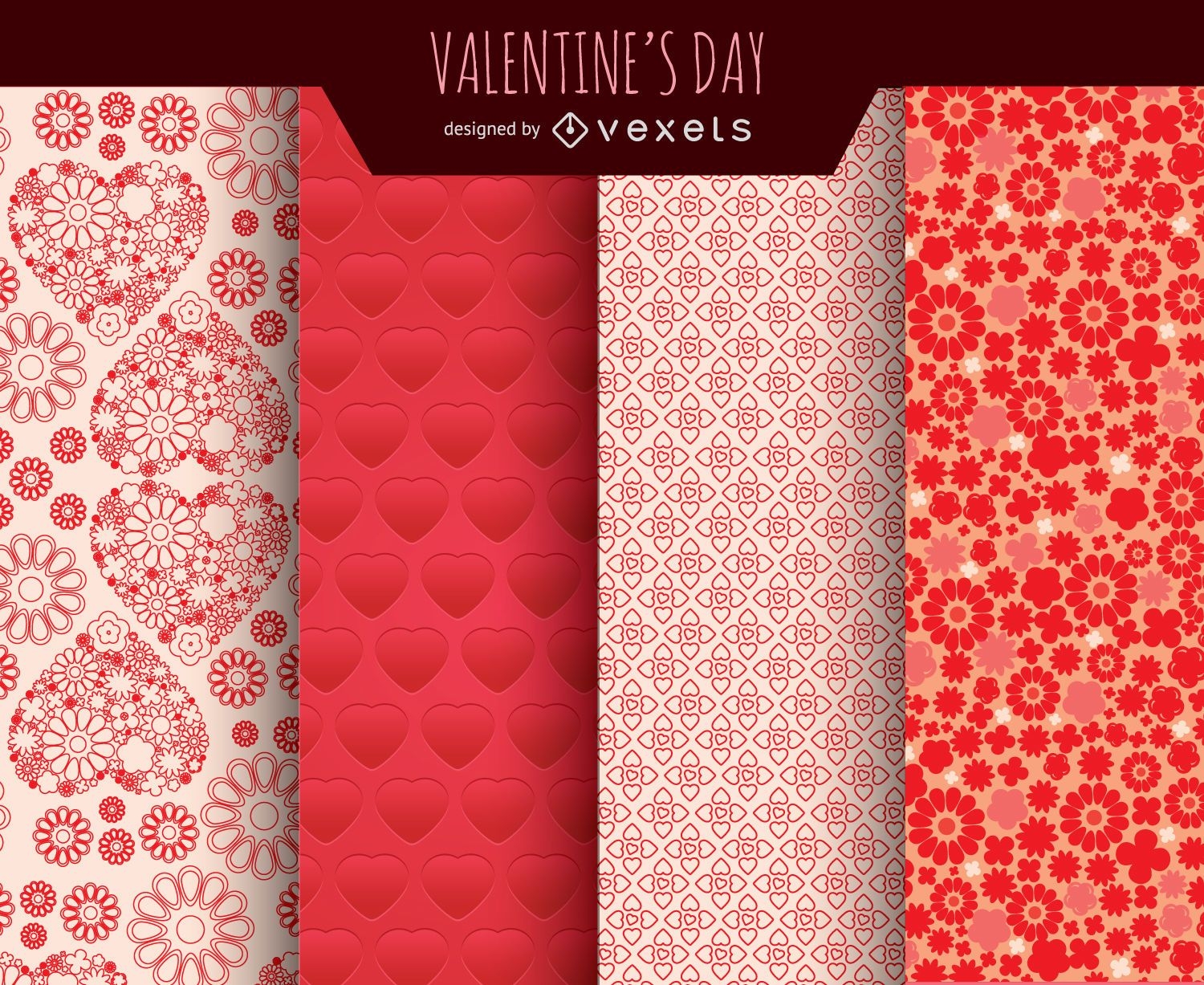 Valentine's Day backgrounds set