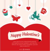 Happy Valentine s Day Poster Vector Download