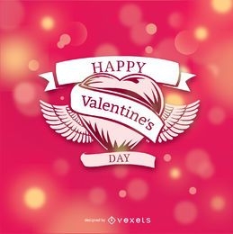 Valentine's heart over bokeh background