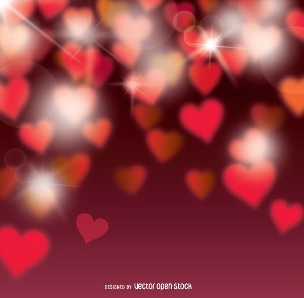 Valentine's Bokeh hearts background
