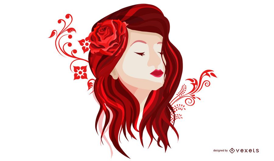 Red Rose Girl Decoration Red Rose Girl Decoration