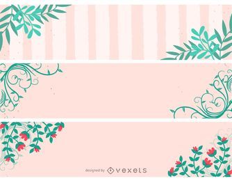 Floral Header Banner Set