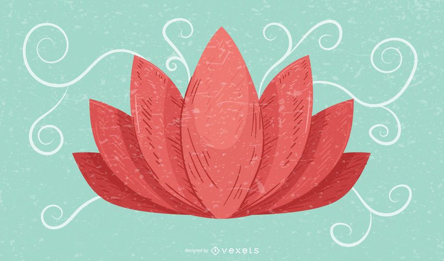 Lotus Flower Retro Grunge Background Vector Download