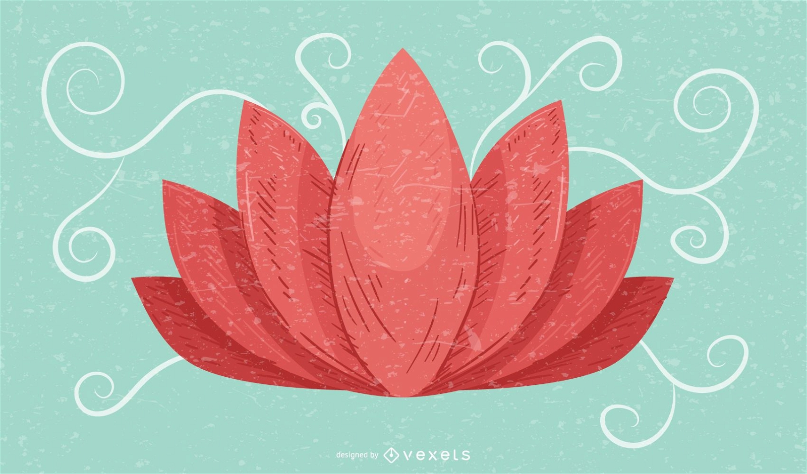 Lotus Flower Retro Grunge Hintergrund