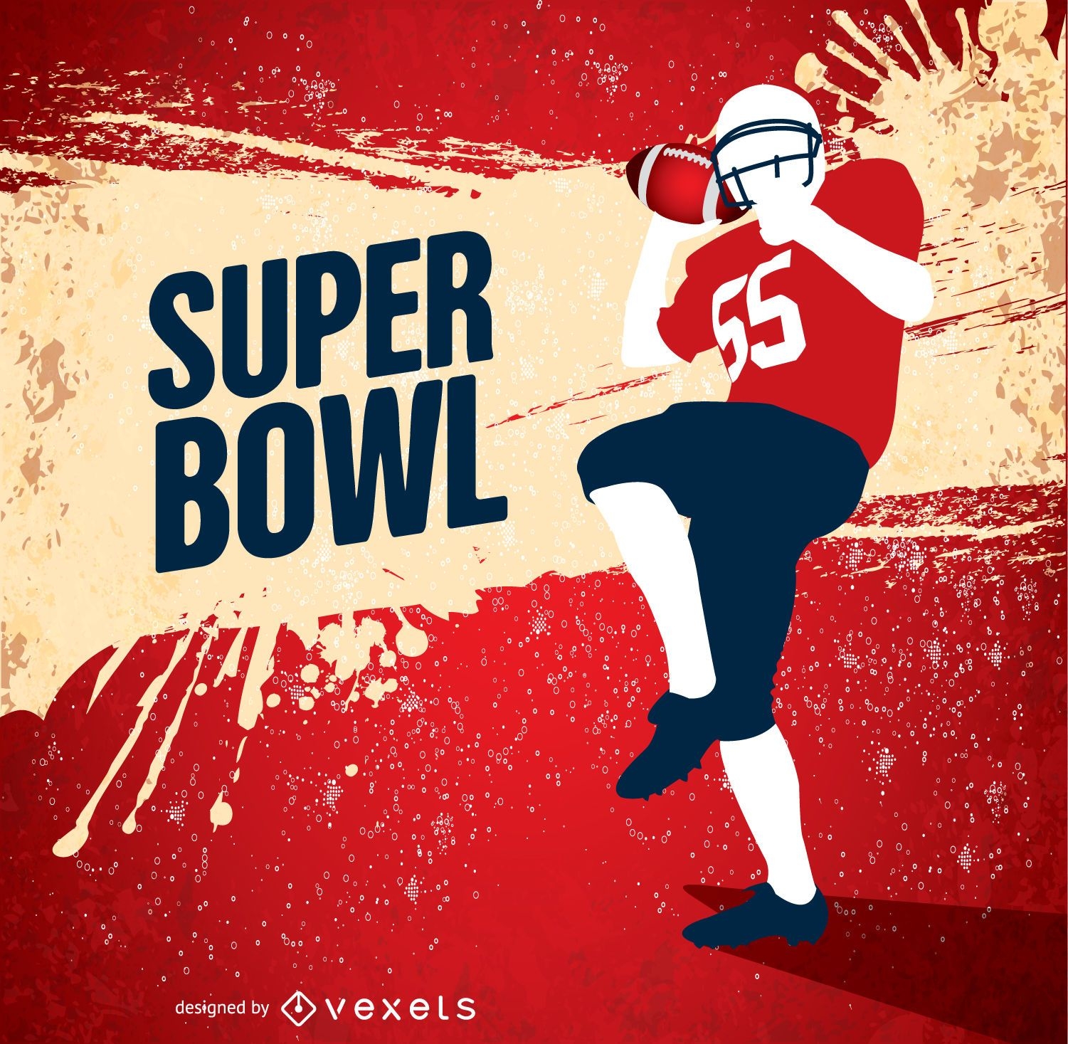 Super Bowl Grunge American Football Player Vector Download