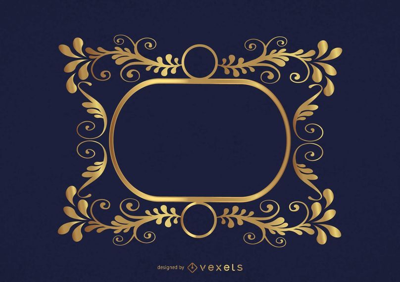 Circles Swirls Golden Frame Circles Swirls Golden Frame