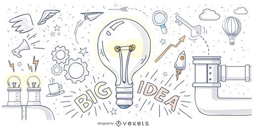 Diseño dibujado a mano gran idea Diseño dibujado a mano gran idea
