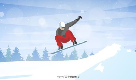 Design de ilustração de esqui de montanha