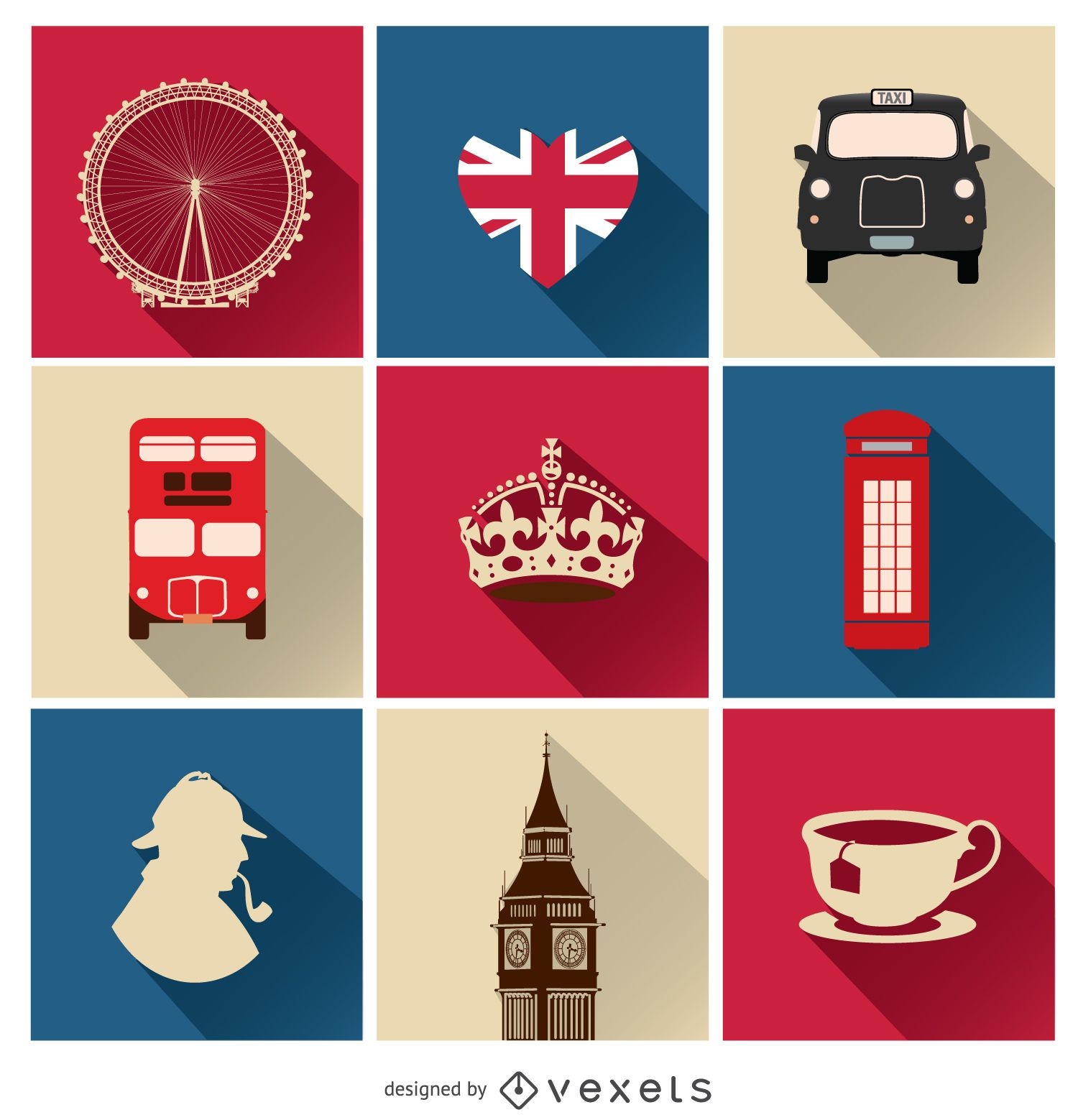 9 iconos de Reino Unido
