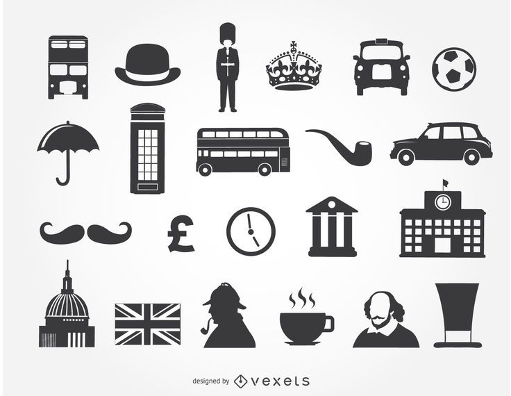 22 iconos del reino unido 22 iconos del reino unido