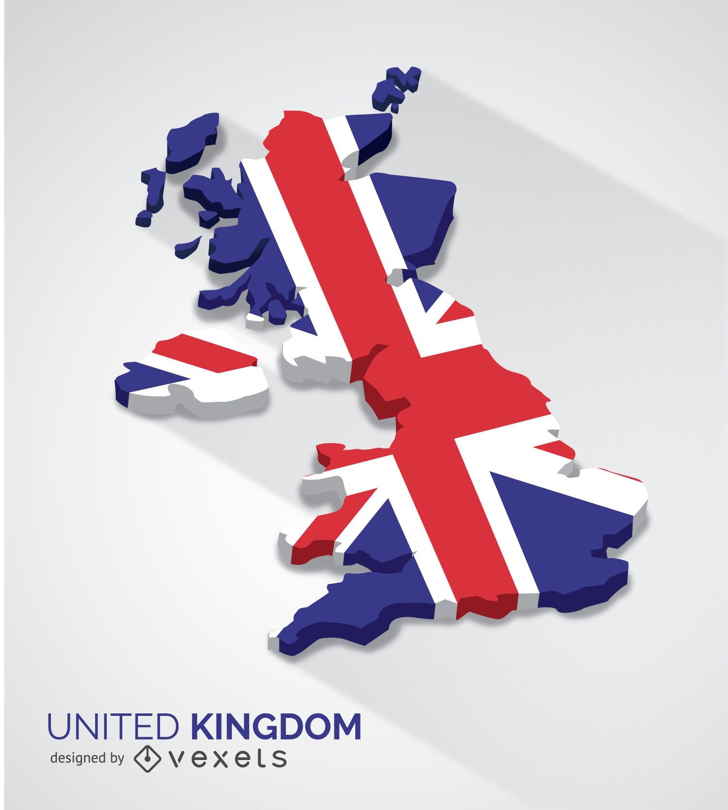 Mapa 3D do Reino Unido