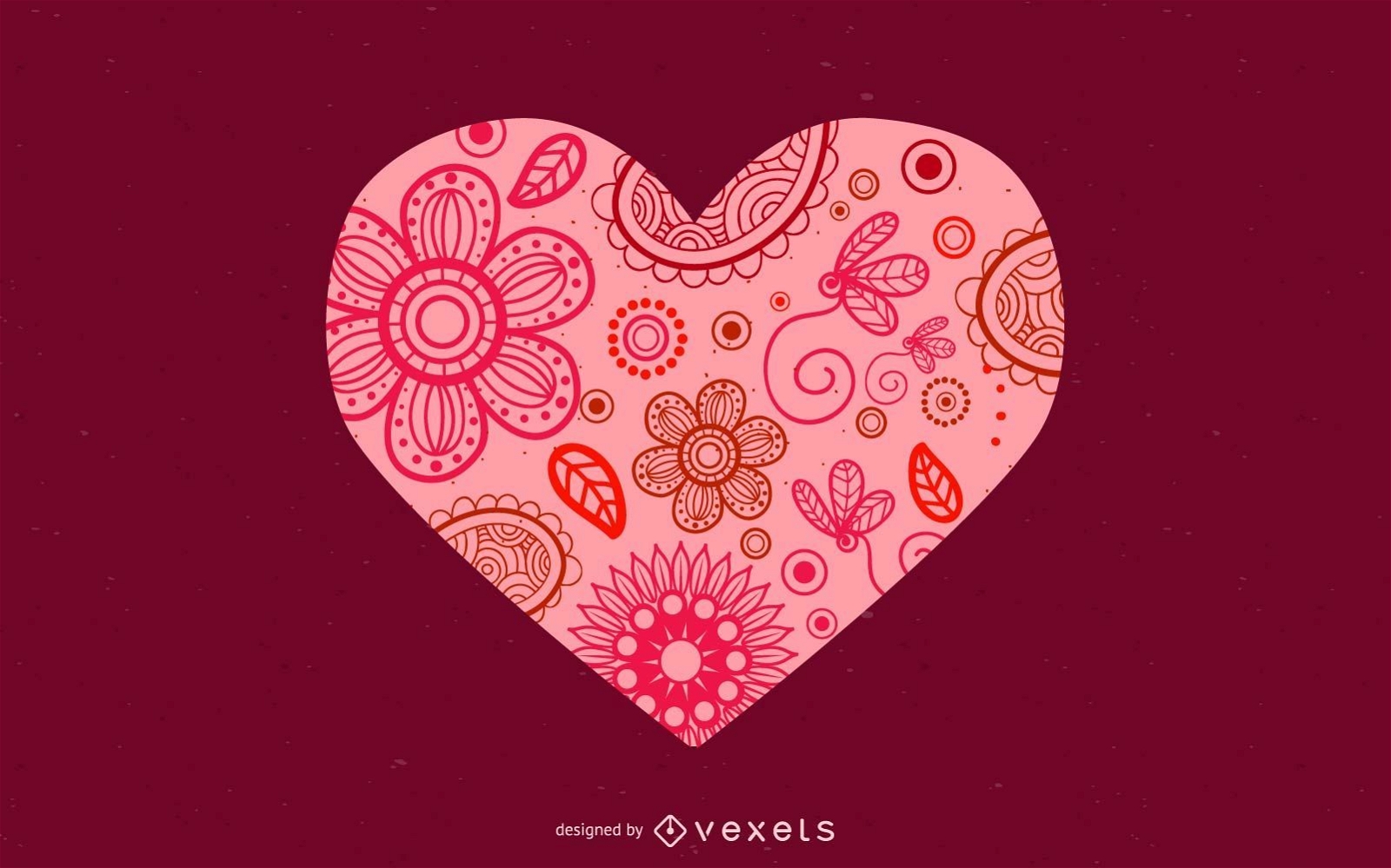 Floral Valentine Heart Design