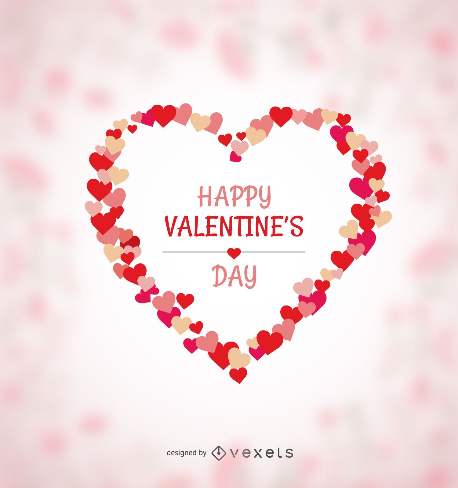Feliz corazón de San Valentín de corazones