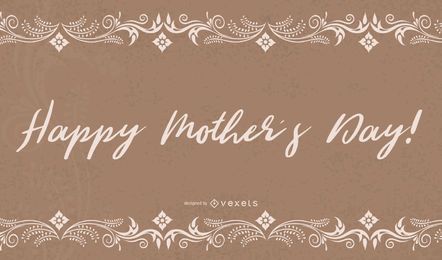 Tarjeta floral del día de madres grunge