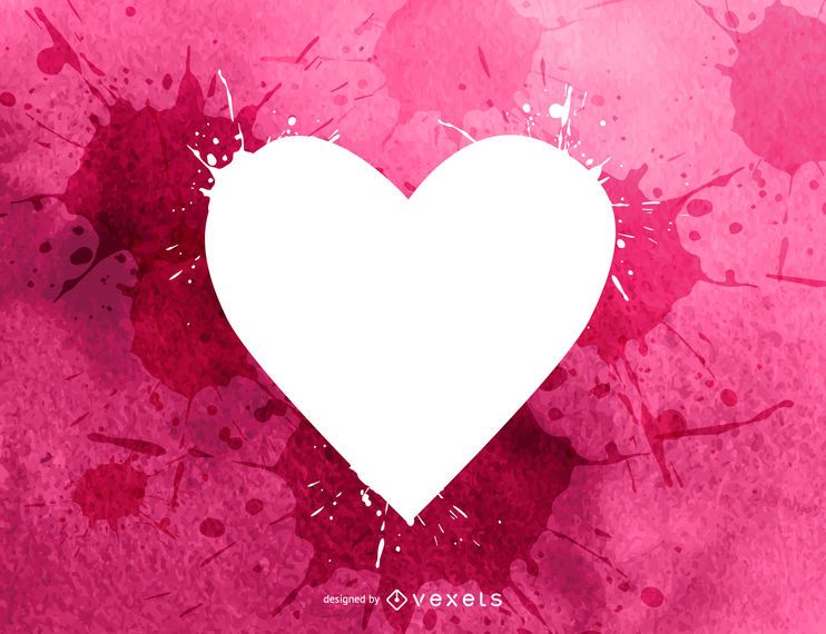 Water Color Splashed Valentine Heart Water Color Splashed Valentine Heart