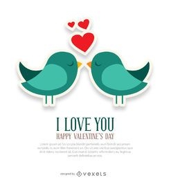 I love you and birds card