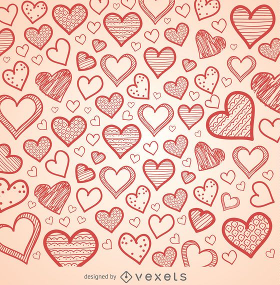 hand drawn hearts background hand drawn hearts background