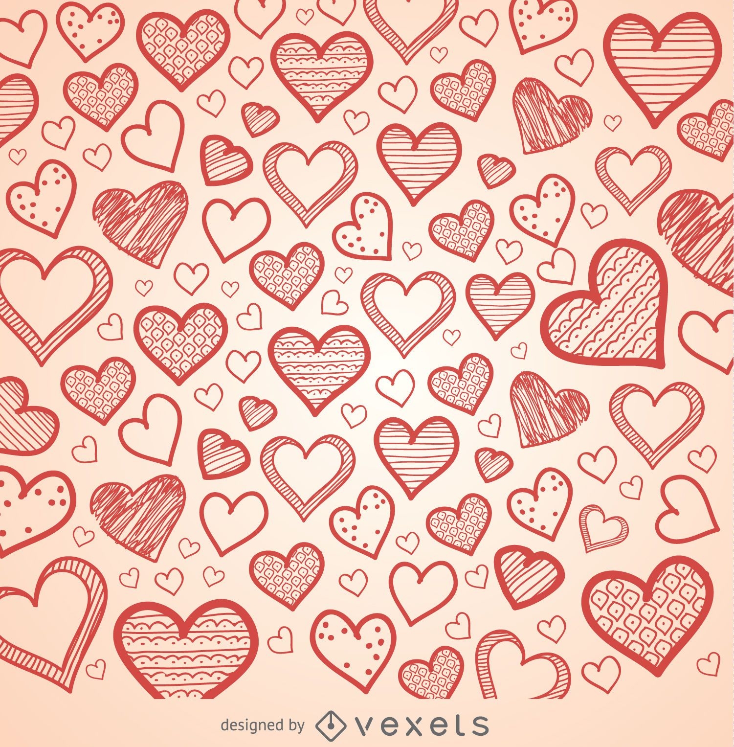 hand drawn hearts background