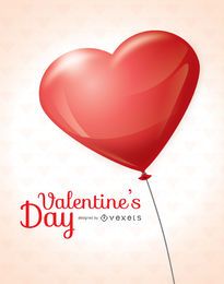 Valentine’s Day heart balloon card Valentine’s Day heart balloon card