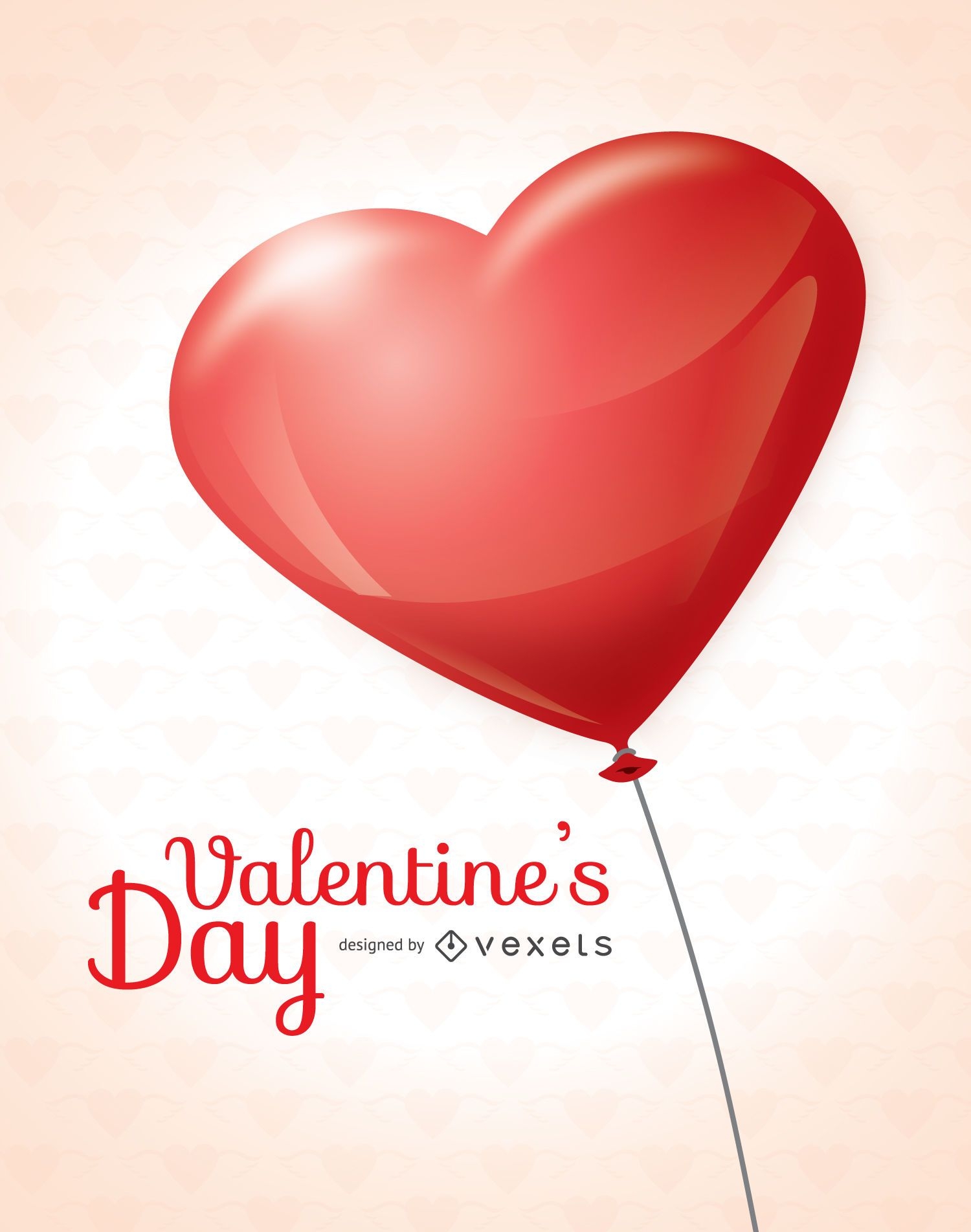 Valentine?s Day heart balloon card