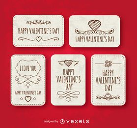 Happy valentine's day labels