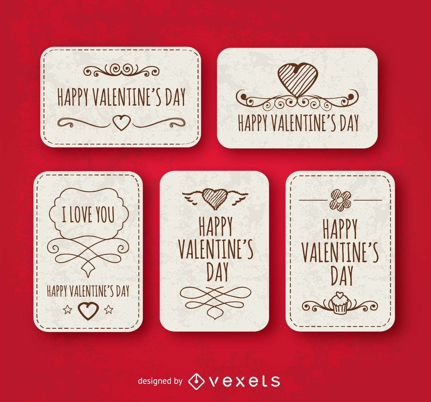 Happy valentine's day labels