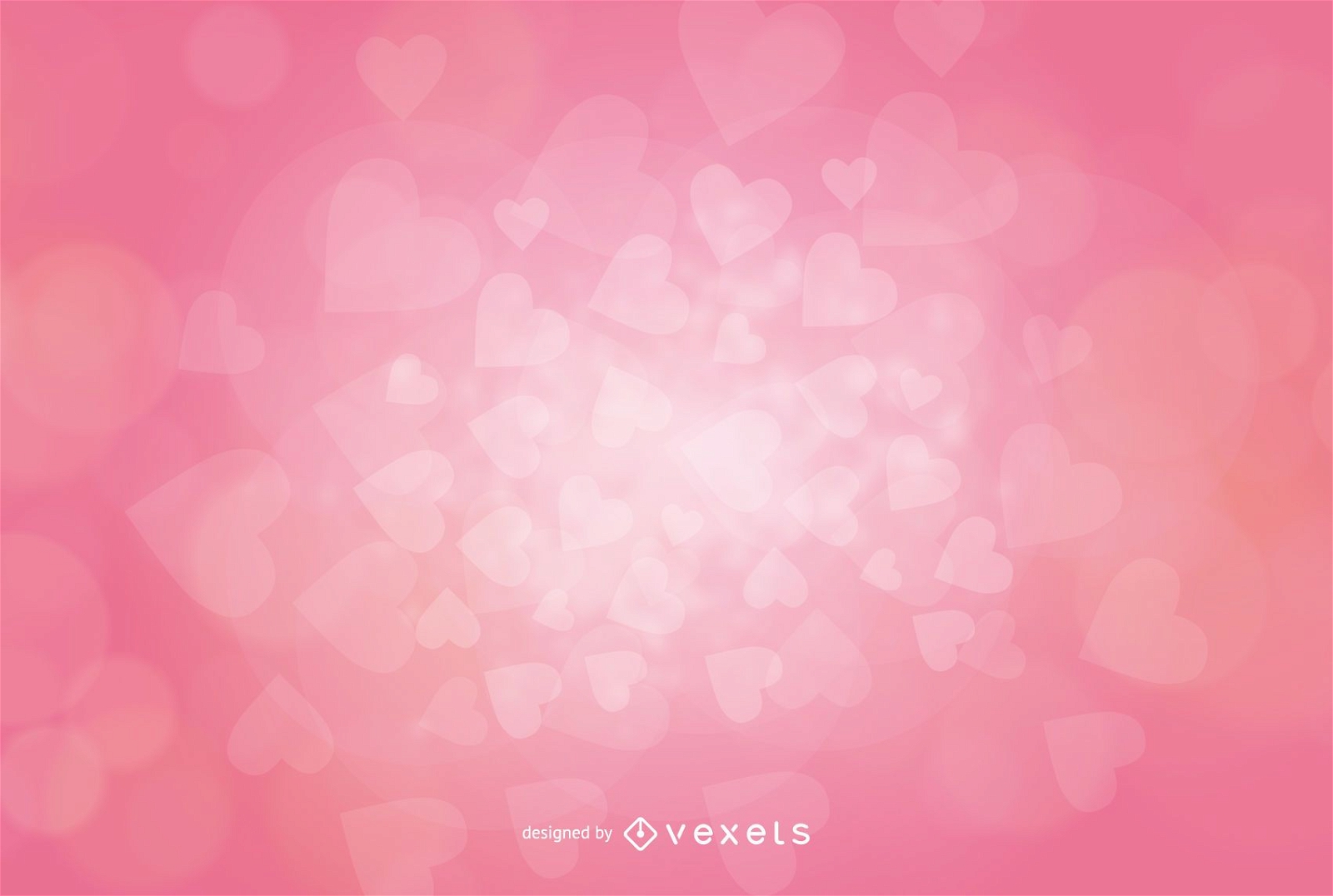 Fluorescent Valentine Hearts Pink Background
