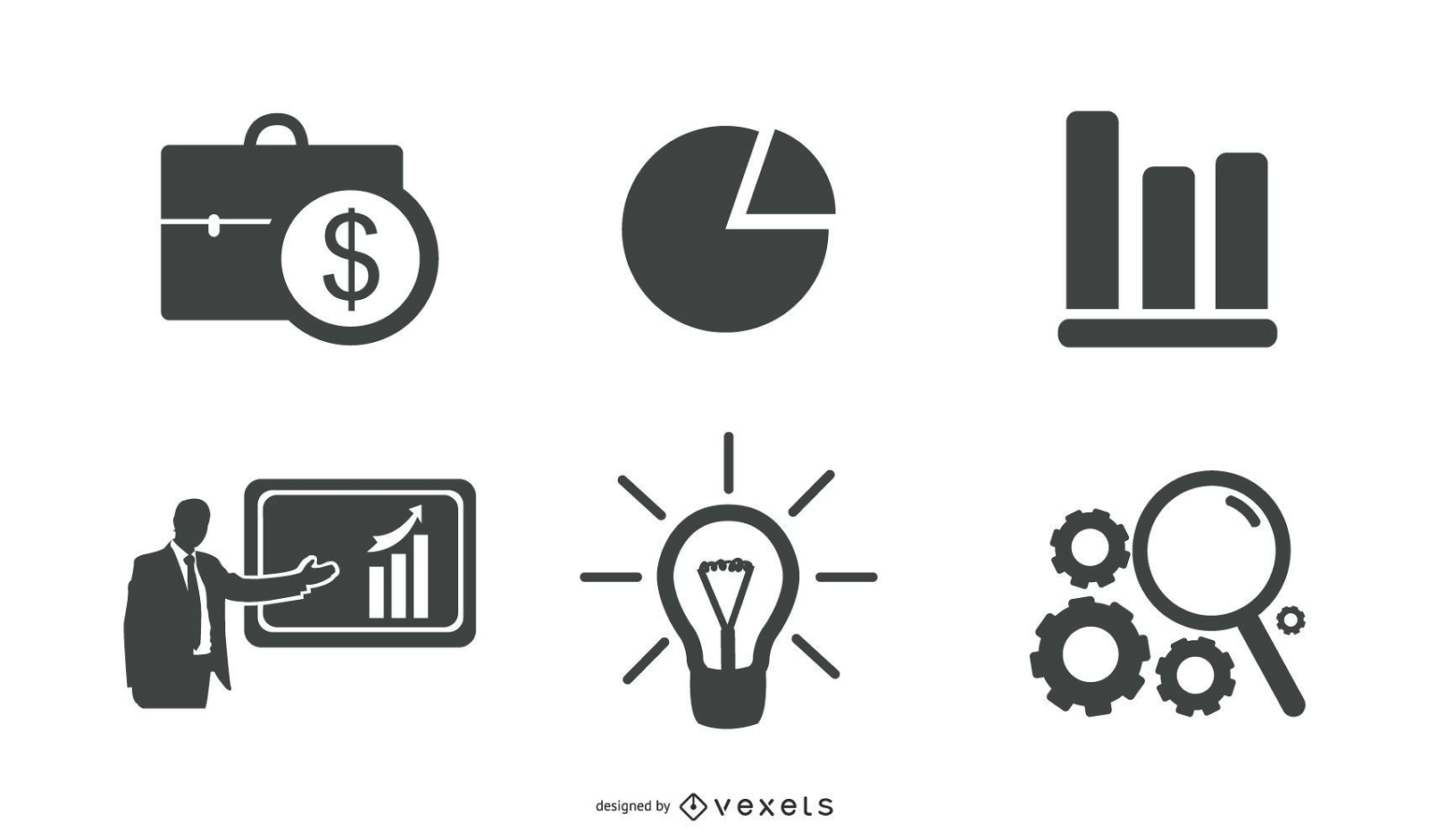 Conjunto de design de ícones de negócios e finanças