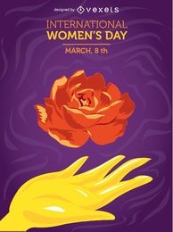 Women?s day hand and flower