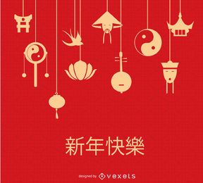 Chinese hanging elements