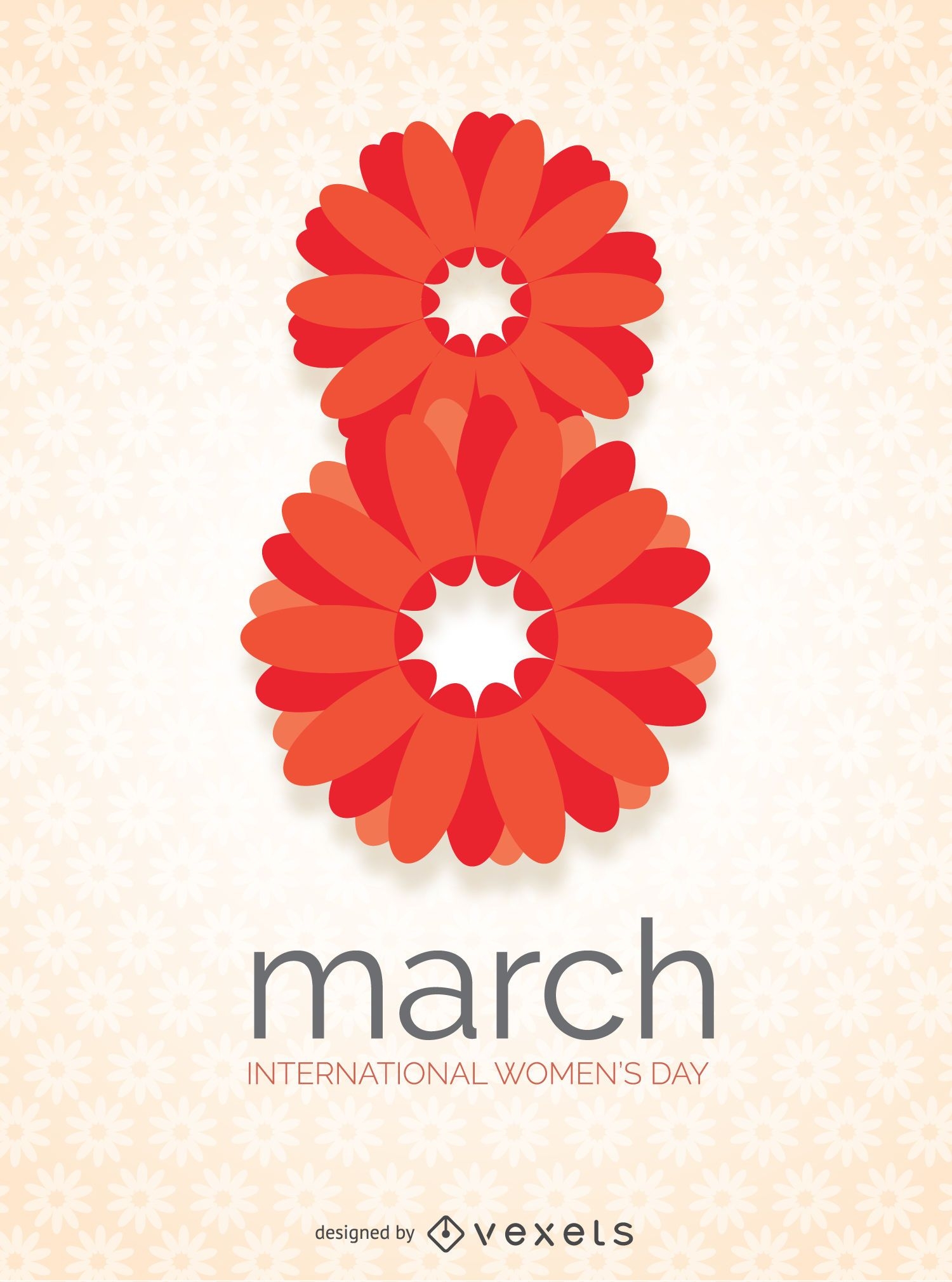 Internationaler Tag der Frauen im Blumenmuster