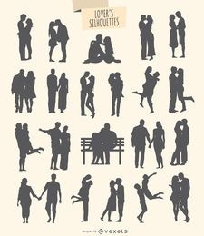kit of 21 silhouettes of lovers