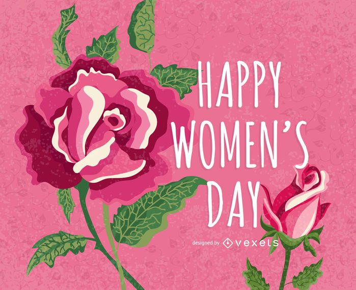 Pink Floral Women?s Day Greeting Pink Floral Women?s Day Greeting
