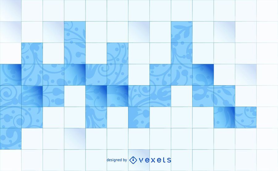 Floral Print Square Tiles Background Floral Print Square Tiles Background