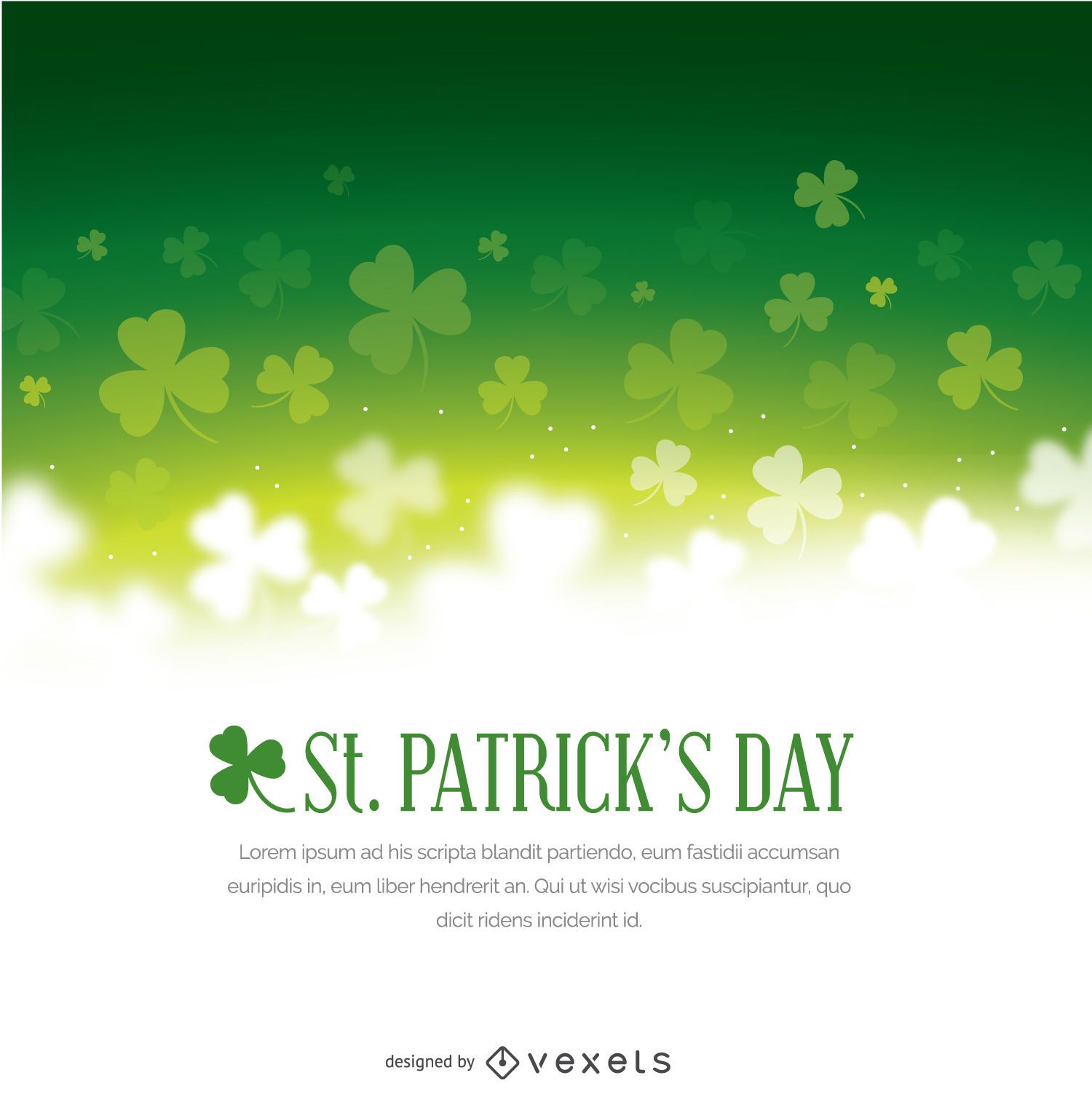 Saint Patrick's shiny shamrocks background