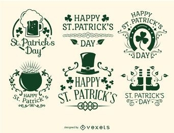 Glückliche St. Patrick&#39;s Day Embleme