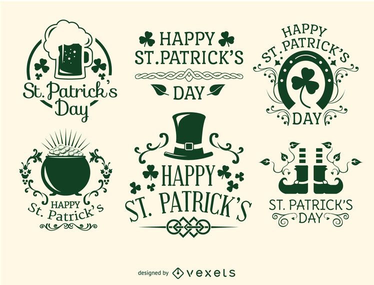 Happy St. Patrick's Day emblems - Vector download