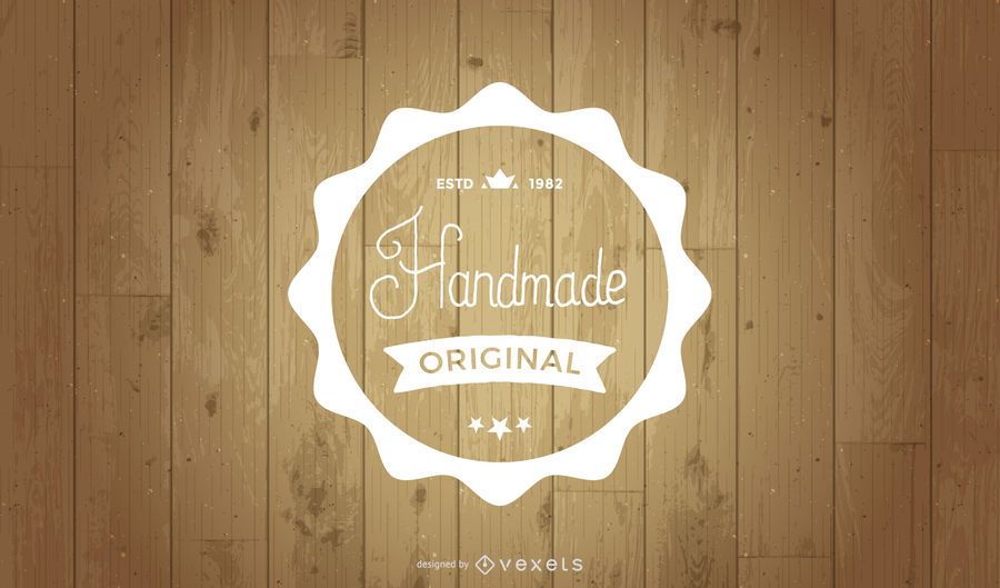 Etiqueta retro sobre fondo de madera Etiqueta retro sobre fondo de madera