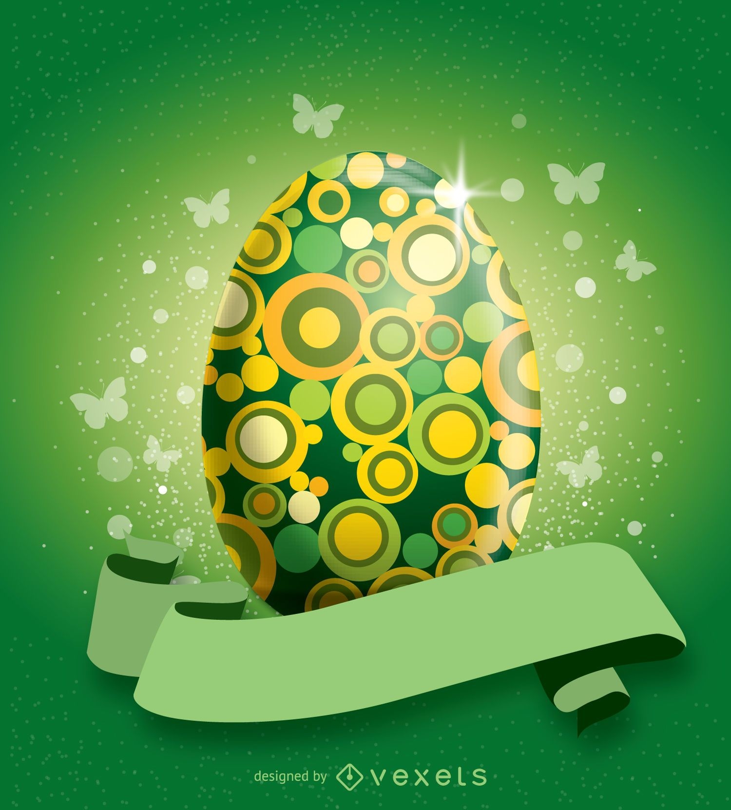 Huevo de Pascua decorado verde