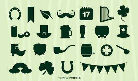 Colección de elementos de silueta de San Patricio